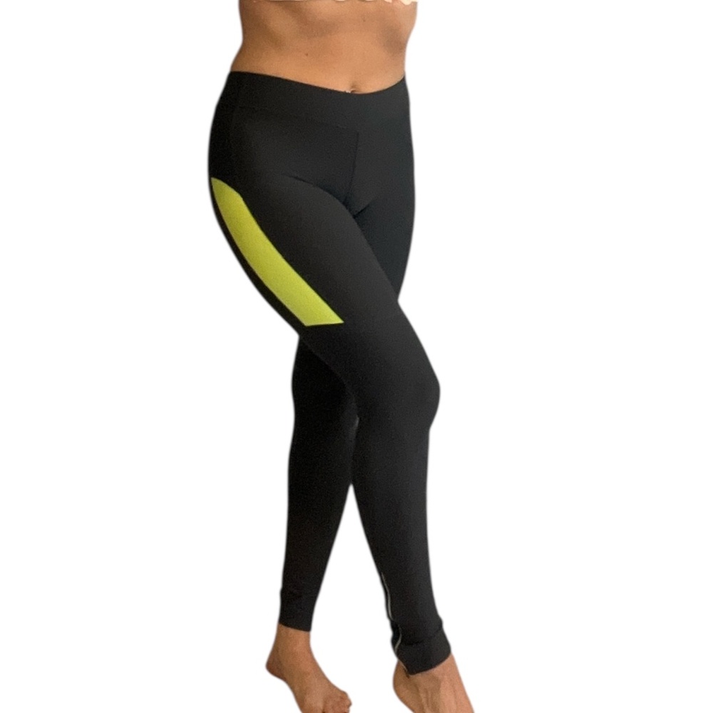 Nike Dri-Fit Neon Green/Gray Workout Leggings | Size Small